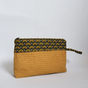 Trousse trapèze éventails ocre