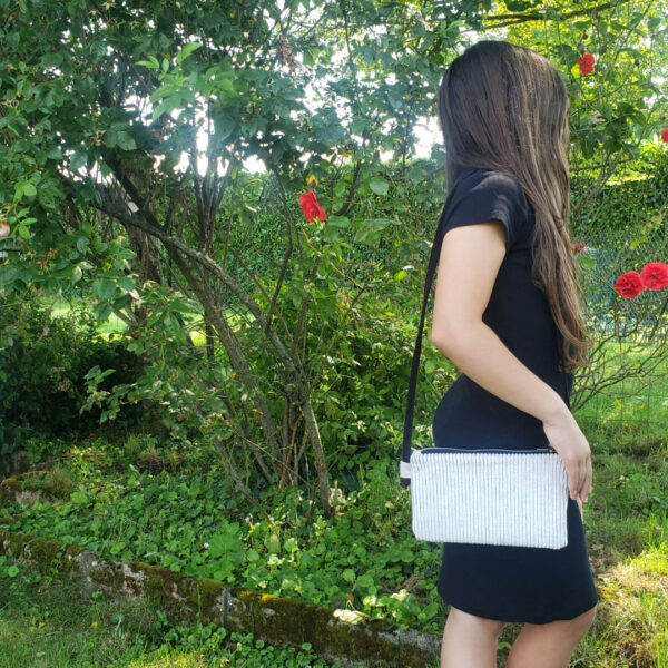 Sac pochette bandoulière velours jumbo blanc – Image 2