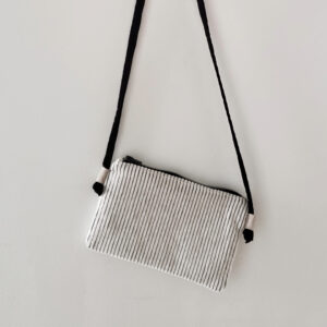 Sac pochette bandoulière velours jumbo blanc