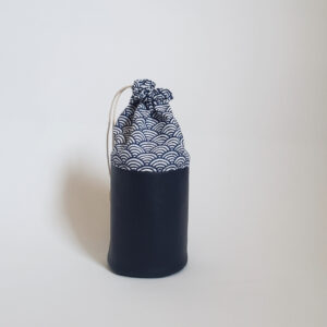 Trousse pot à crayons vagues bleu
