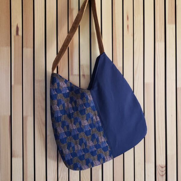 Sac hobo jacquard abstrait2 marine