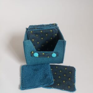 Set lingettes lavables éventails pétrole