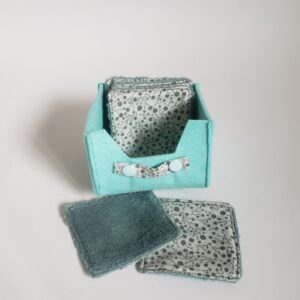 Set lingettes lavables floral2 menthe