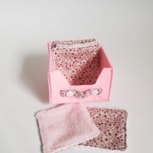 Set lingettes lavables floral2 rose