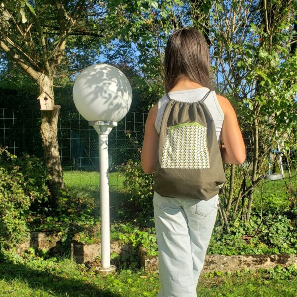 Sac piscine triangles kaki