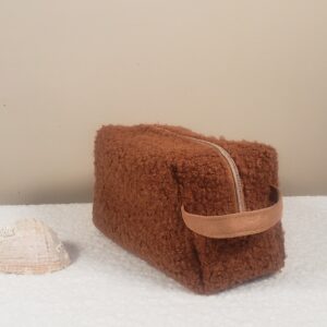 Trousse rectangle bouclette noisette