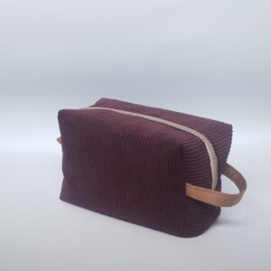 Trousse rectangle velours jumbo framboise