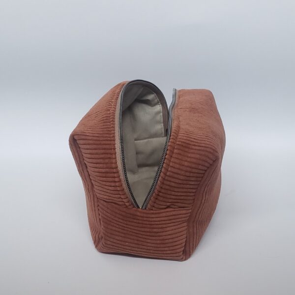 Trousse rectangle velours jumbo noisette – Image 2