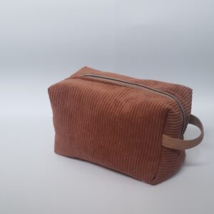 Trousse rectangle velours jumbo noisette